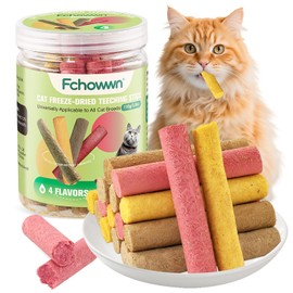 4 Flavors/110g Freeze-Dried Cat Treats,Chew Sticks for Cats and Dogs,Cats Dental Healthy and Hairball Control,Digestive Health Support,(Beef,Cat Grass Salmon,Chicken Pumpkin,Chicken Dragon Fruit)