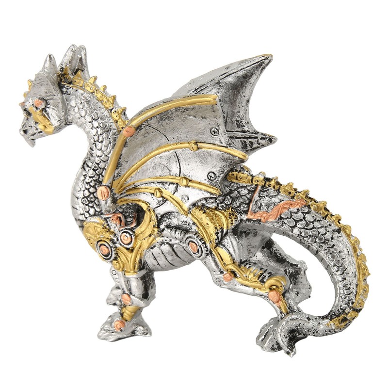 Mechanical Steampunk Dragon Sculpture Decorative Resin Dragon Statue for Bedrooms
