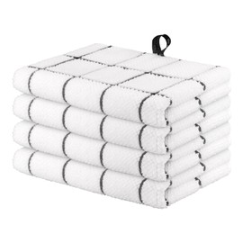 Nialnant 4 Pack Kitchen Hand Towels,Large 100% Cotton Washcloth,Multifunction Kitchen Tea Towels,Dish Towels for Drying Dishes-13x28 Inches