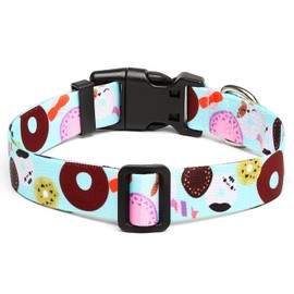 Mercano Adjustable Dog Collar - Special Design Patterns, Soft Nylon Comfortable Durable Pet Collar for Small Medium Large Dogs (S, Blue Cookie)