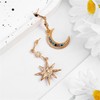Moon Sun Star Earrings for Women Dainty Long 14K Gold