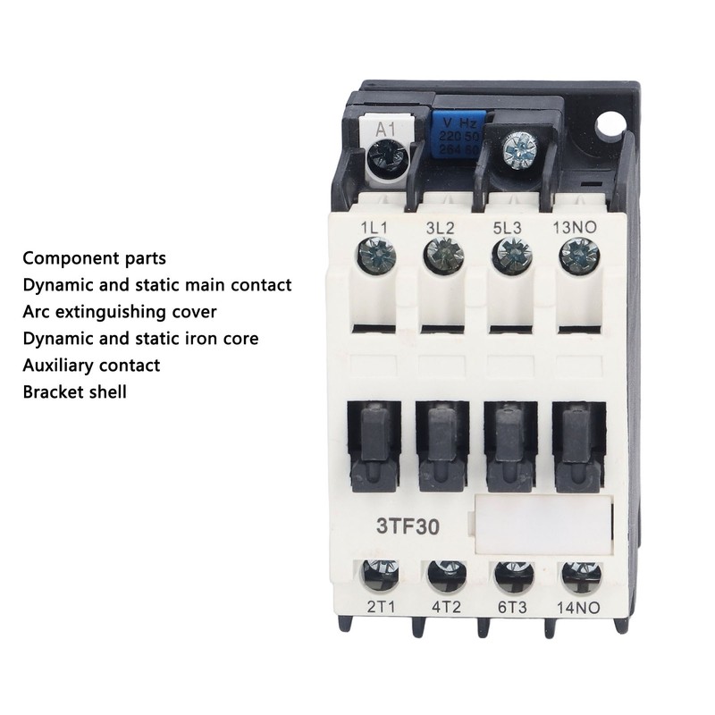 AC Contactor DIN Rail Mount Circuit Control Contactor 50Hz 9A