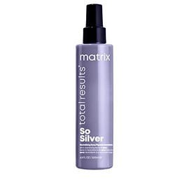 MATRIX Total Results So Silver All-In-One Purple Toning Leave-In Spray & Detangler | Neutralizes Yellow Tones & Prevents Frizz | For All Blonde & Grey Hair Types