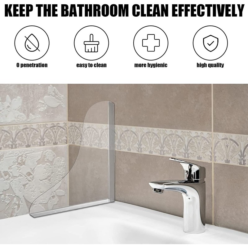 2 Pcs Bathtub Splashing Guard Acrylic Shower Tub Corner Water