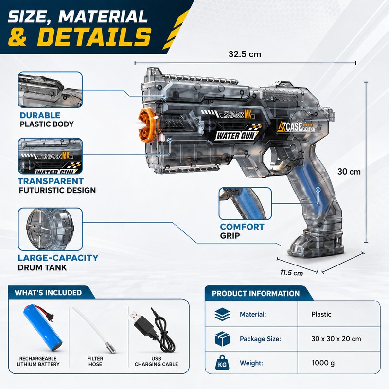 Electric Water Gun for Summer Outdoor Play – Automatic Water