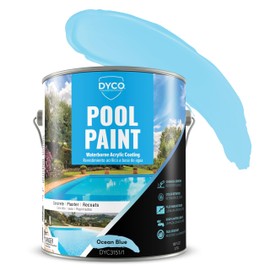 Dyco Waterborne Acrylic Pool Paint, Resistant to UV, Water, Salt, Chemicals, Fading, Cracking & More, Seals Hairline Cracks (Ocean Blue, 1 Gallon)
