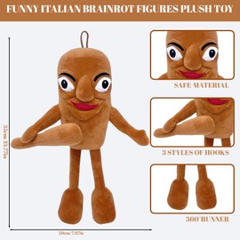 Brainrot Cuddly Toy, Italian Brain Red Plush Toy, Tralalero Tralala Cuddly Toy, Soft Plush Toy for Children and Adults, Ideal as a Gift or Decoration