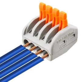 100 Pcs Lever Connectors Nuts 4 Conductor Combination Compact Wire Connectors Fast Connection Terminal 28-12 AWG Suitable for Multiple Types