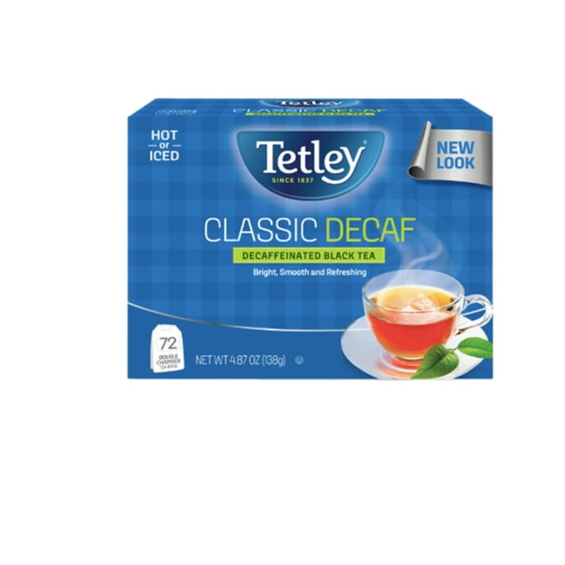 Tetley, Decaffeinated Classic Black Tea Bags, 72 Double chamber Tea
