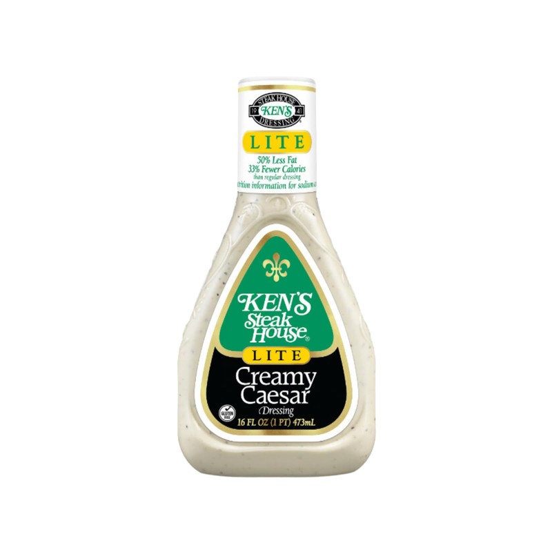 Ken's Steak House Dressing Lite Creamy Caesar 16 Ounce (Pack