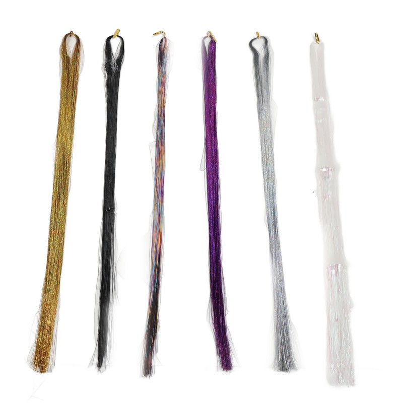Hair Tinsel Kit Colorful Shiny Glitter Strands Portable Fairy Hair