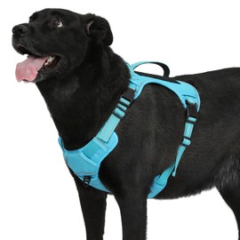 Bolux Tactical Dog Harness for Large Dogs,No Pull Adjustable Pet Dog Harness，Reflective K9 Working Training Easy Control Pet Vest Military Service Dog Harnesses (OceanicBlue, Large (Pack of 1))