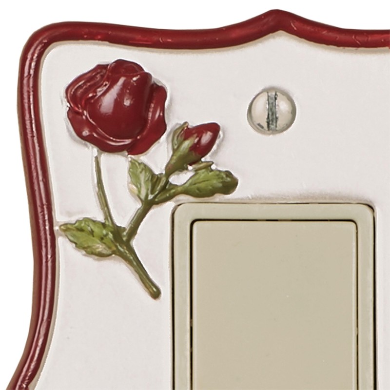 Vining Rose Single Dimmer Rocker Red