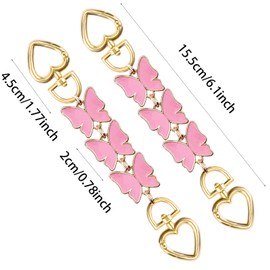 Women Bag Extender Chain, Butterfly Extender Chain Bag Strap Extender Purse Strap Extension Bag Charms Handbag Decoration Purse Accessories for Purse Bag Making Supplies