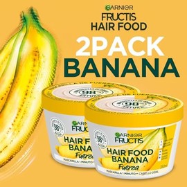 Kit Garnier Fructis Hair Food Banana 2 Pack Mascarilla 350ml cu, Tratamiento de Fuerza y Energa para Cabello Dbil, Frmula 98 Origen Natural, Sin...   