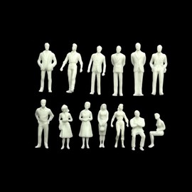 Hsthe Sea 100 PCS White Mini People Figures 1:50 Scale Whte Figures for Miniature Scenes Micro Landscape