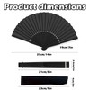 CBMZHF Black Silk Fabric Hand Fans, Chinese Fan, Folding Hand