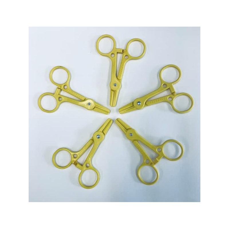 Dialysis Tubing Clamps, Yellow, Bag of 5