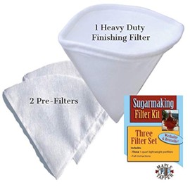 Maple Syrup Filter Set - 1 Qt. (3 pieces) - One Maple Syrup Making Heavy Duty Synthetic Filter and Two Pre Filters - REUSABLE – Perfect Size for at Home Maple Sugaring (1 Quart). Made in USA