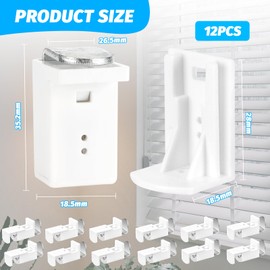 Tapvai Pack of 12 Pleated Clamps, High Quality Pleated Replacement Parts, Pleated Blind, No Drilling, No Drilling, Clamping Holder, Pleated Holder Adjustable Range 20 mm for Duo Double Roller Blind,