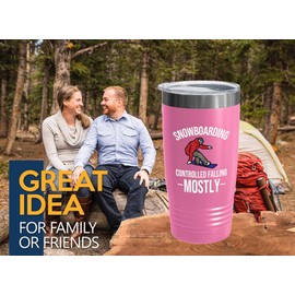 Snowboarding Pink Edition Viking Tumbler 20oz - Snowboarding - Ski Snowboard Goggles Snowboarder Skiing Snowboarding Gift Skiers Hiking Mountain