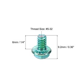 PATIKIL 5/32 x 1/4 Inch Thread Ground Screws, 50 Pack Green Electrical Grounding Screw Hex Phillips Head Flanged for Home Electrical Lamp