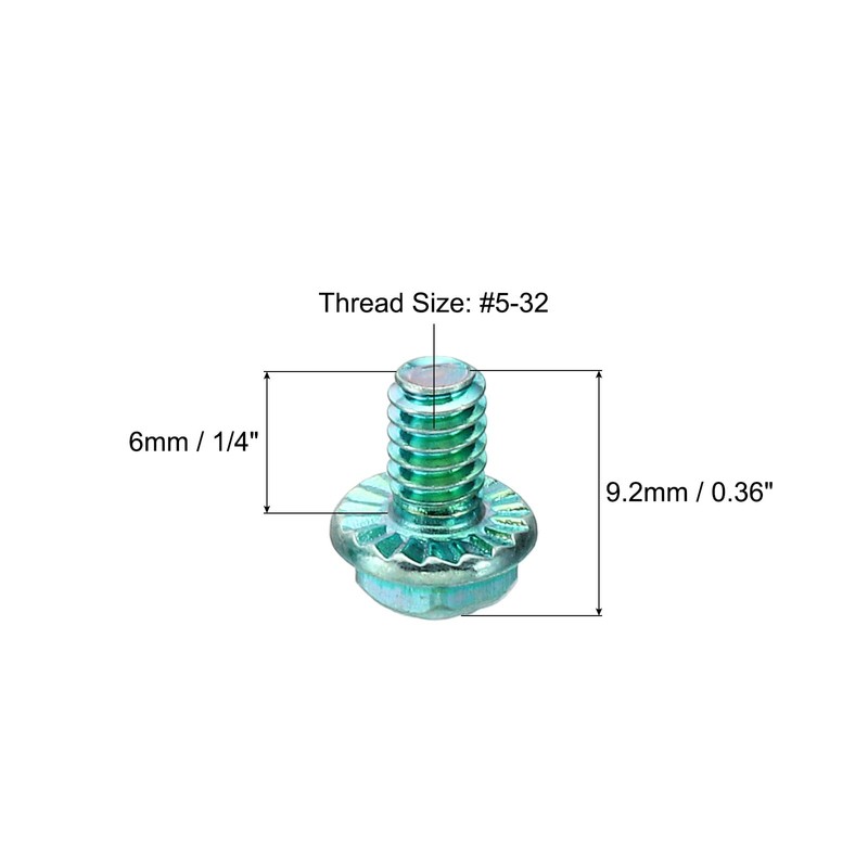 PATIKIL 5/32 x 1/4 Inch Thread Ground Screws, 50 Pack
