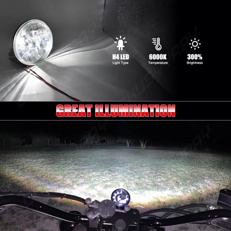 CHUSYYRAY Pair 7 inch Round LED Headlights HILo Beam For
