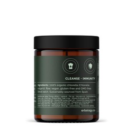 Erbology Organic Chlorella Powder 90g - 45 Servings - Sustainably Sourced in Spain - Body Cleansing and Immunity Support - Rich in Chlorophyll, B Vitamins, Iron and Phosphorus - Vegan - GMO-Free