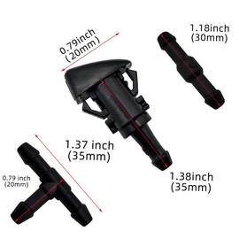 Unifizz Front Windshield Washer Nozzles Wiper Spray Jet Kit Compatible with Chrysler Dodge Jeep Ram(7-in-1) with Fluid Hose and Connector