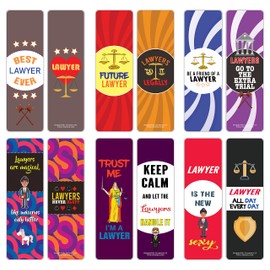 Creanoso I am a Lawyer Bookmarks (10-Sets X 6 Cards) – Great Bulk Set Incentive Page Binders for Bookworm, Bibliophiles – Stocking Stuffers Gifts Rewards Token Ideas for Men Women Professionals