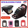 RFID Blocking Leather Wallet Anti-Theft Credit Card Holder Men Women