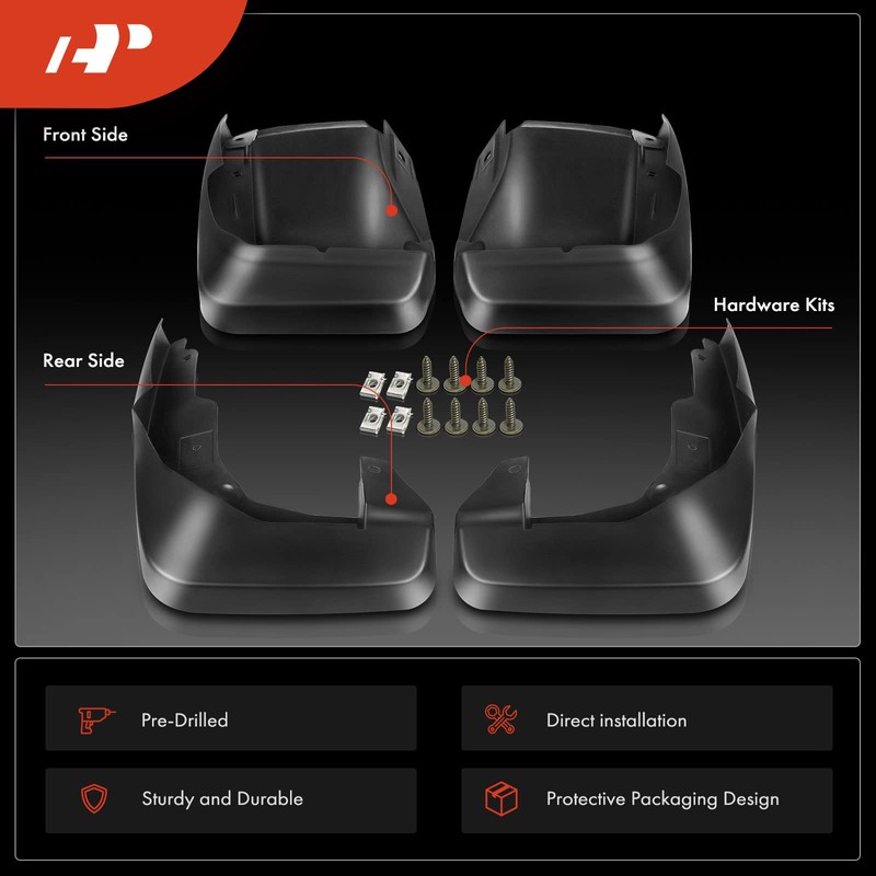 A-Premium Set of 4PCS Mud Flaps Splash Guards Mudguards Mudflaps