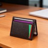 Feelorna Slim Wallet for Men, Compact Cards Case Leather Wallets
