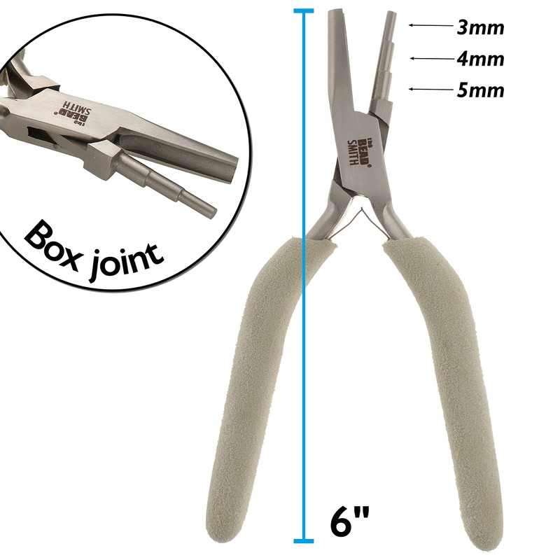 The Beadsmith Concave (Hollow)/Round Nose Pliers, 6.25 inches (159mm), Steel