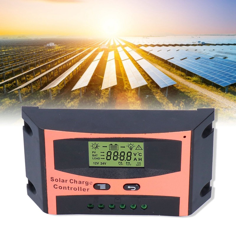 Solar Charge Controller LCD Circuit Protection Anti Backfill PWM Charge