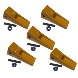 HYAT 1U3202 Excavator Bucket Teeth + 8E6208/9W7112P W/Pins + 8E6209/4T0001W Retainers 1U-3202 General Purpose Dirt Bucket Teeth Replacement for Caterpillar J200 Style Buckets - 5 Pack