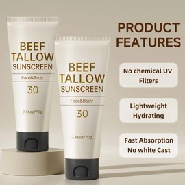 Sunscreen for Face Body, 30 Moisturizing Hydrating Non-Greasy Sunscreen Lotion Cream with No White Cast, 2.46 OZ