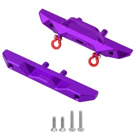Pothyes Aluminum Front Rear Bumper Set, Hard Body Bumper for 1/18 RC Crawler Redcat Ascent-18 Stock Parts Upgrades (purple)