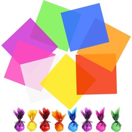 KALOLINNA Color Cellophane Sheets, 8 Colors, Set of 120, Children's Crafts, DIY, Transparent Paper, Cellophane, Wrapping, Crafts, Paper..