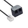 RJ11 1 to 2 Phone Line Splitter 6P4C Plugs Four