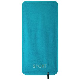 Brandsseller Sports Towel Fitness Towel with Embroidered Sport Logo 100% Cotton Terry Quality 40 x 80 cm Turquoise