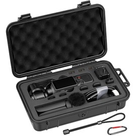 AMAZEAR Waterproof Hard Case Compatible with DJI OSMO Pocket 4 / Xtra Muse, Pocket4 Creator Combo Accessories Small Hard Shell Cover Travel Box for Carrying, Protection, Storage, Organization, Black