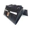 Lockable Leather Travel Wallet Organiser Document Holder. (Black)