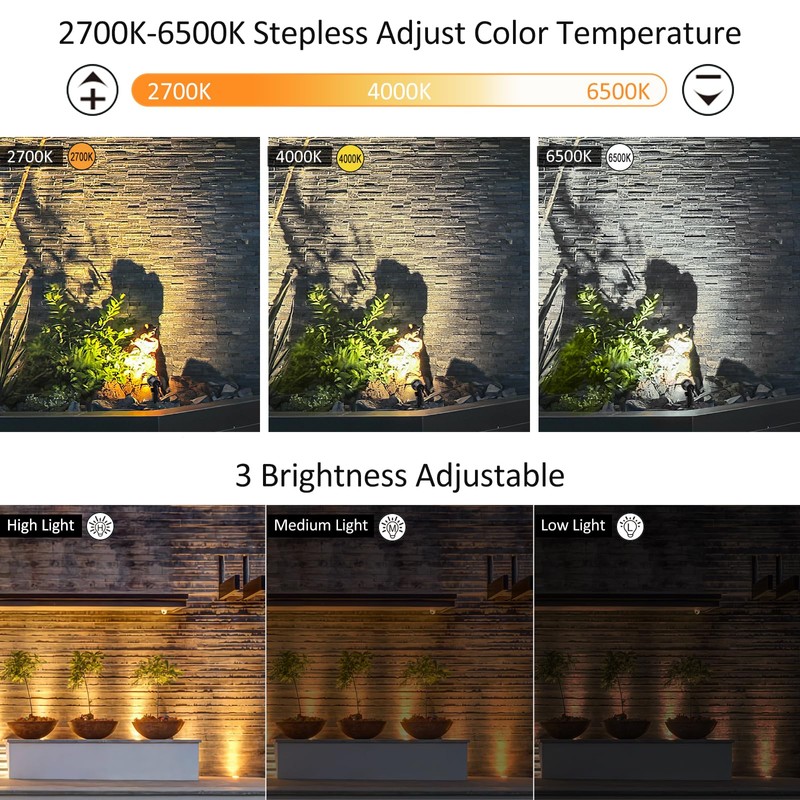 CLY Solar Landscape Spotlights, Solar Lights Outdoor IP66 Waterproof, Remote