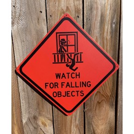 Toothsome Studios Watch for Falling Objects - Placa decorativa para pared (30,5 x 30,5 cm)