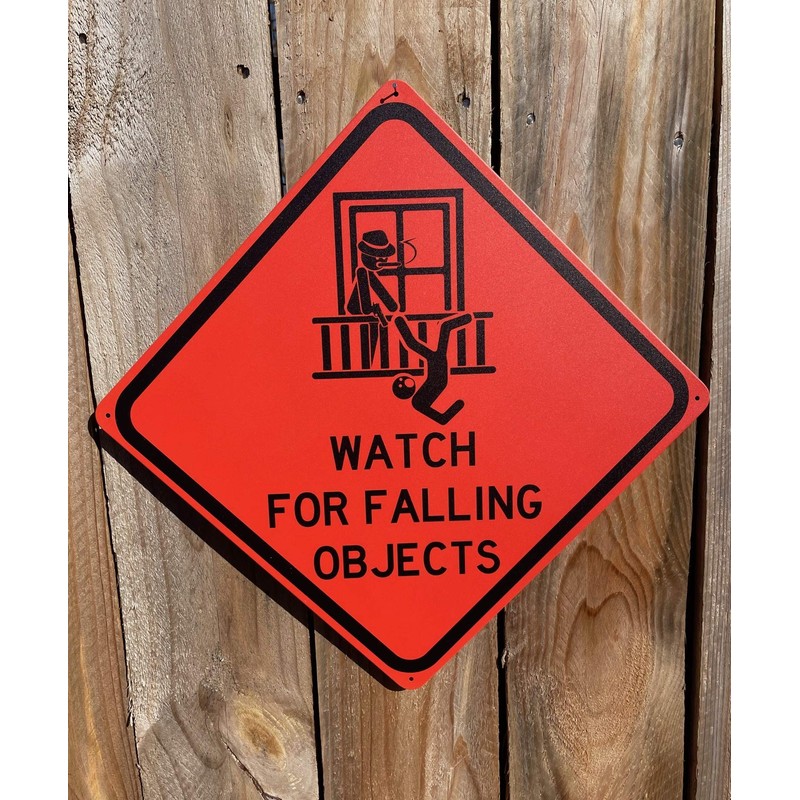 Toothsome Studios Watch for Falling Objects - Placa decorativa para