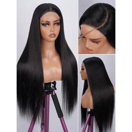 Tscom 22 Inch 5x5 HD Lace Closure Wigs Human Hair 250 Density Wear and Go Glueless Wigs Human Hair Pre Plucked Pre Cut with Baby Hair Bleached Knots Ready to Wear Straight Wigs for Beginners