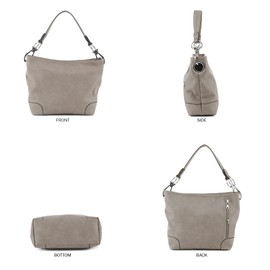 Lydia Concealed Carry Lock and Key Hobo Handbag (Gray)