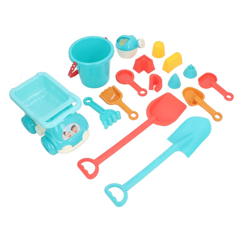 16pcs Kids Beach Toys Set Bucket Shovel Rake Sand Model